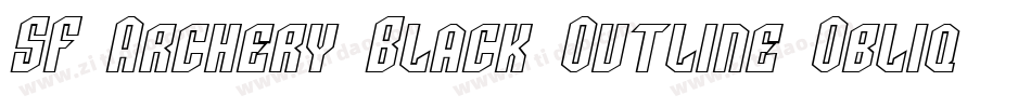 SF Archery Black Outline Oblique字体转换